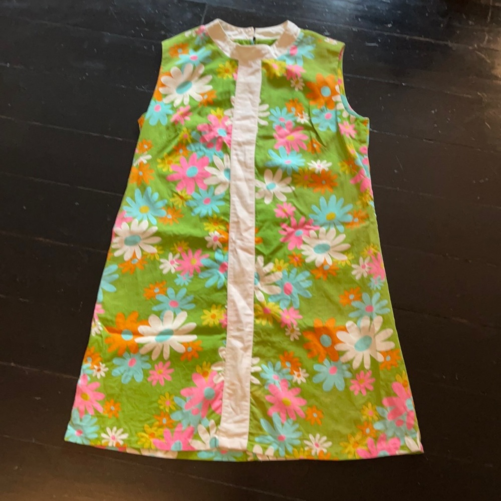 60’s Vintage Flower Power Mini Dress Bright L